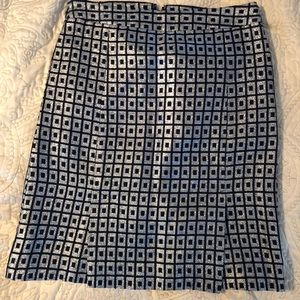 Tory Burch skirt silver navy blue size 0